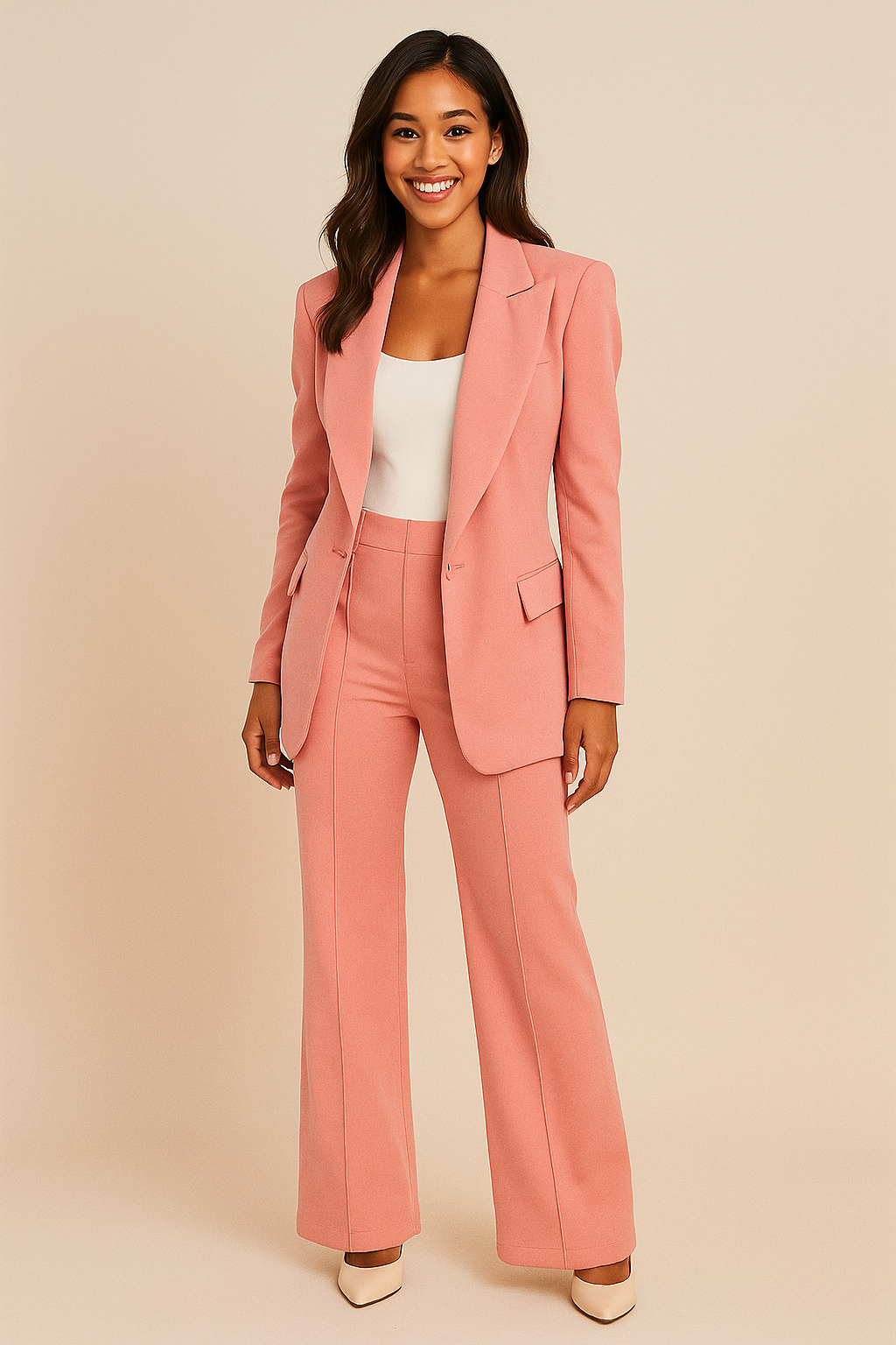 Bella Women’s Blazer Suit – Wide-Leg Pants Set