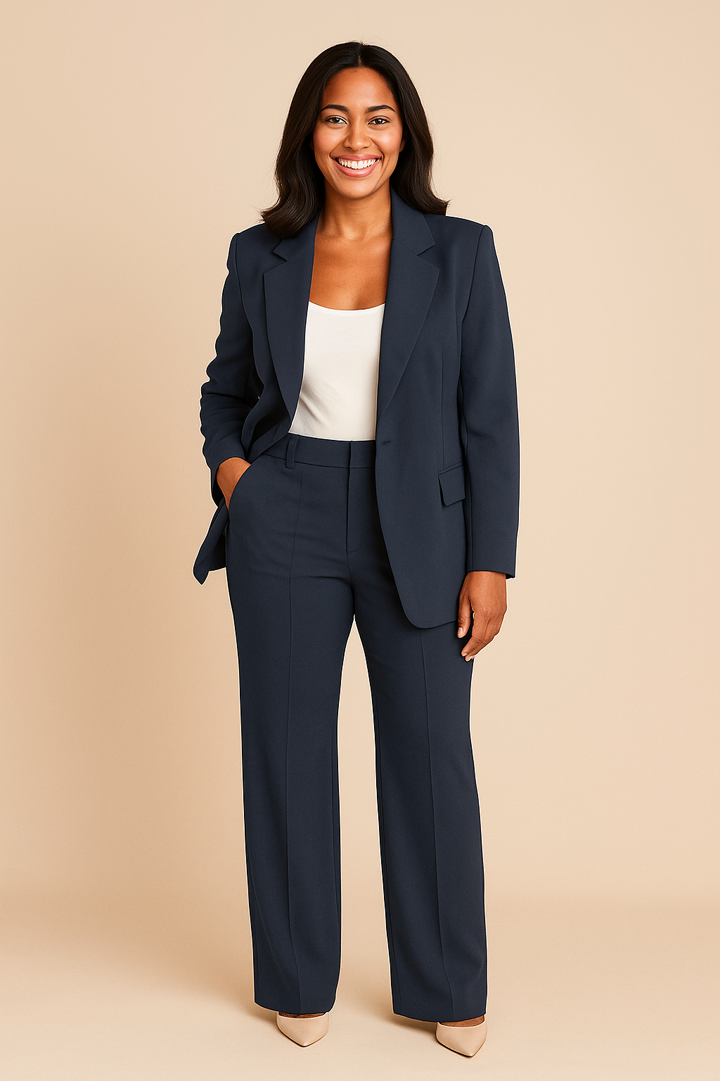 Bella Women’s Blazer Suit – Wide-Leg Pants Set