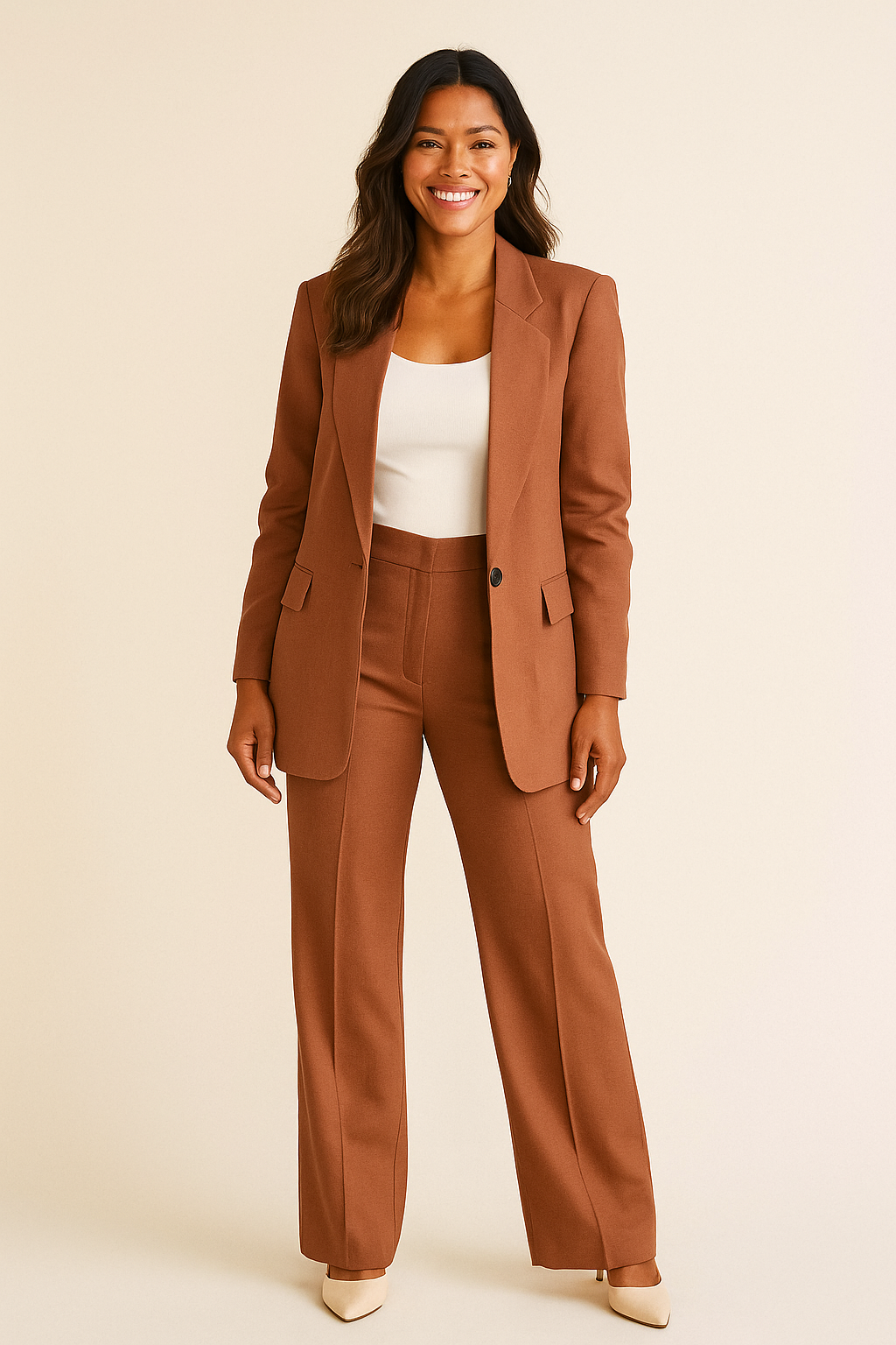 Bella Women’s Blazer Suit – Wide-Leg Pants Set