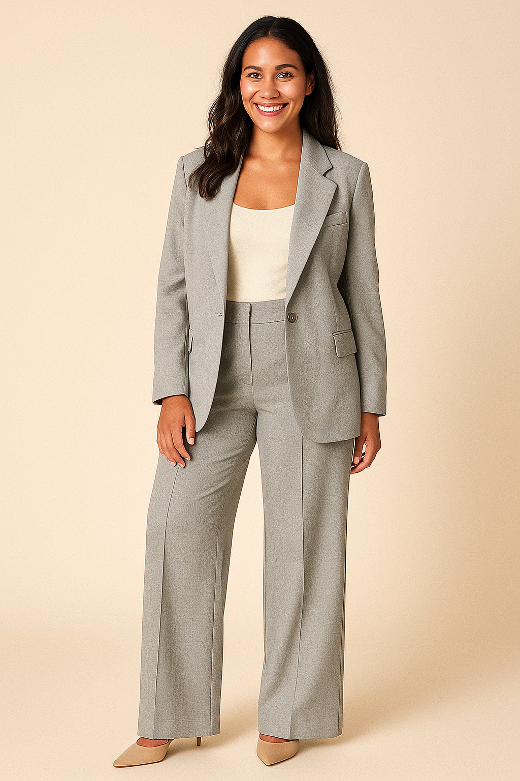 Bella Women’s Blazer Suit – Wide-Leg Pants Set