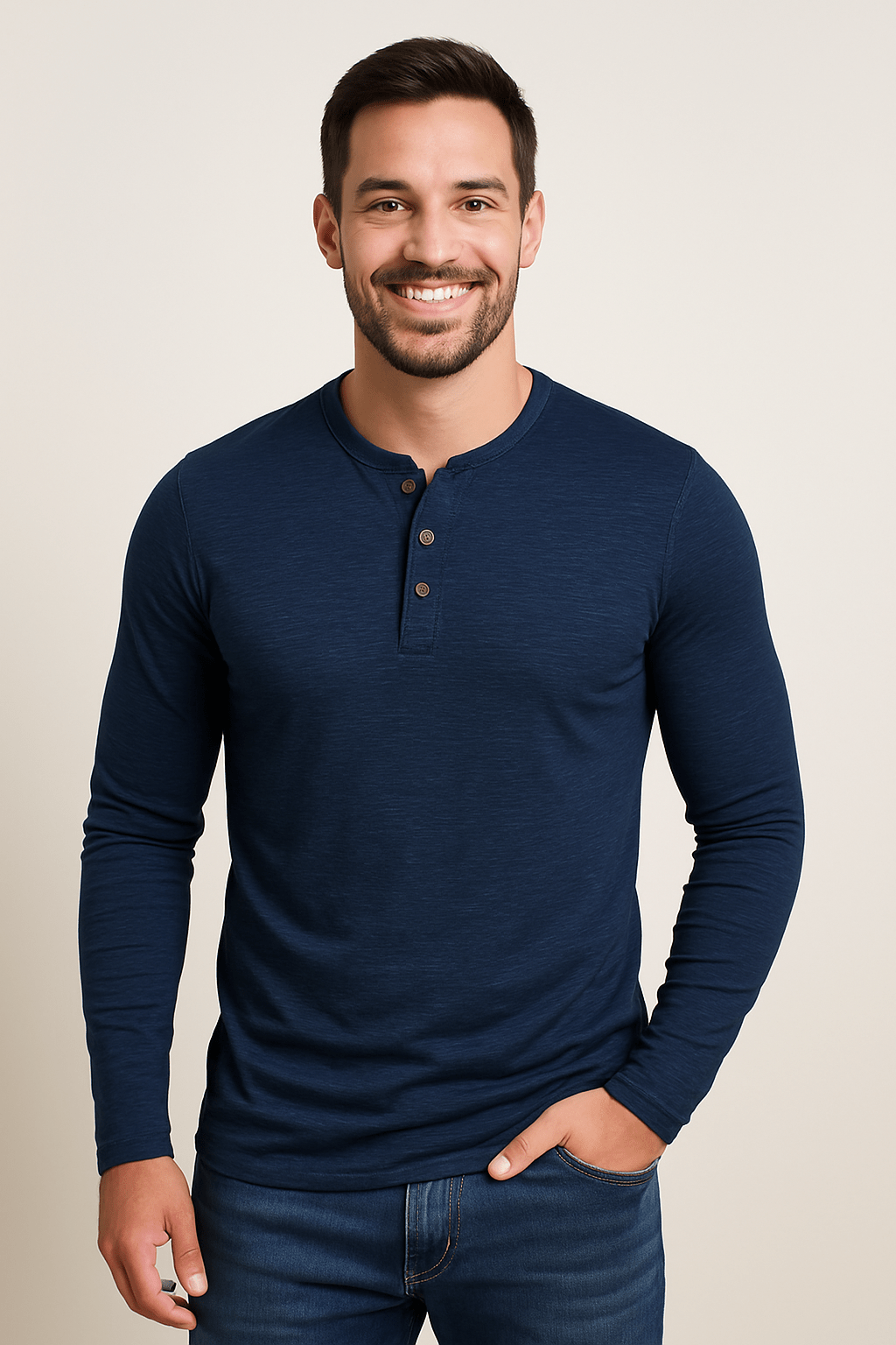 Edmund Men's Shirt – Soft Breathable Long Sleeve Henley for Everyday Style 6