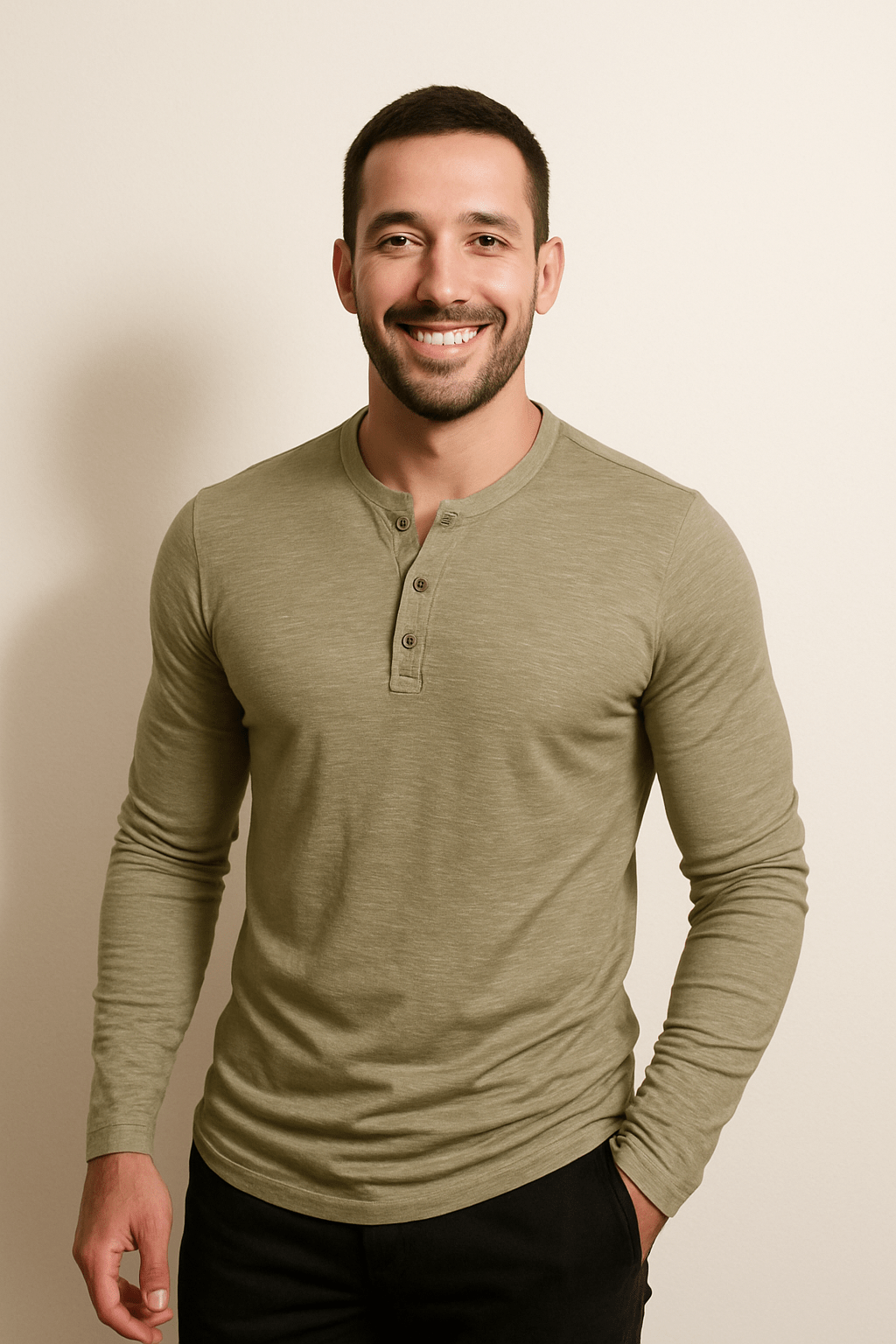 Edmund Men's Shirt – Soft Breathable Long Sleeve Henley for Everyday Style 9