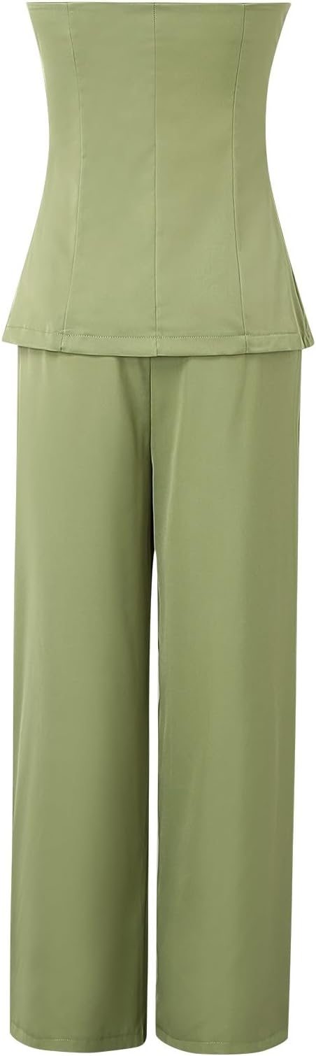 Elegant Women's Two-Piece Outfit – Off-Shoulder Top & Trousers Set 4