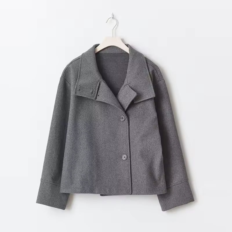 Women’s Short Trench Coat – Elegant Double-Breasted
