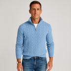 Men’s Half-Zip Sweater – Premium Cotton High Collar