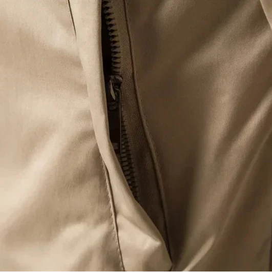 Men's Zip Bomber Jacket - Ribbed Collar, Functional Pockets, Stylish Outerwear 5