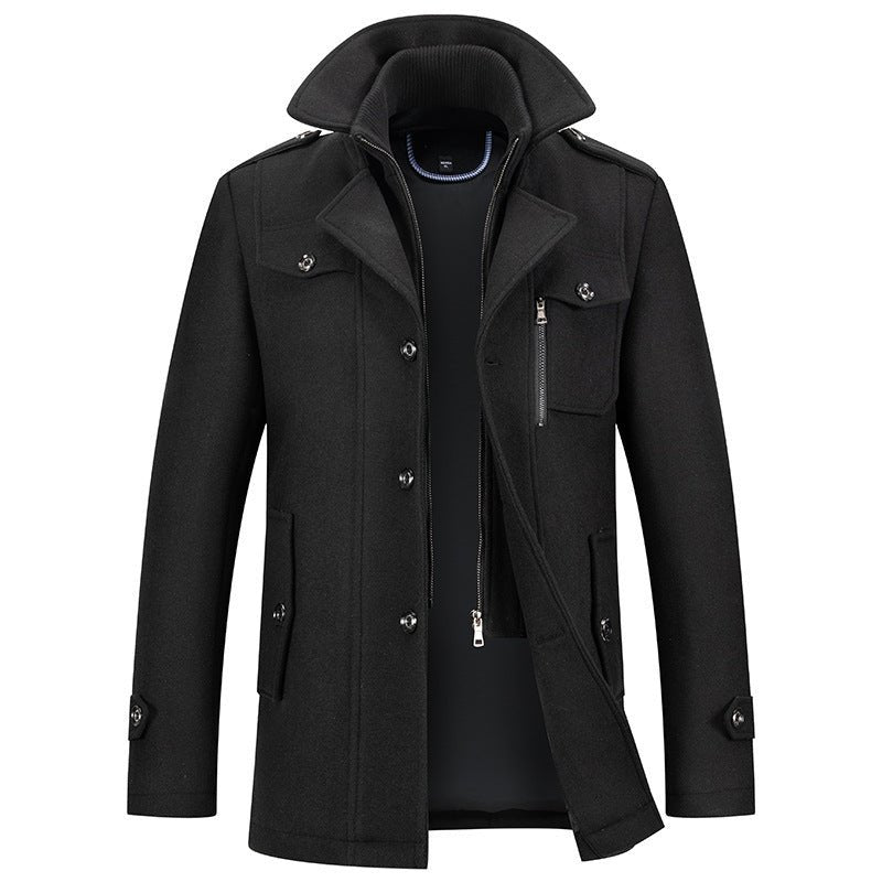 Men’s Structured Winter Coat – Textured Fabric