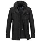 Men’s Structured Winter Coat – Textured Fabric