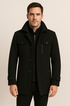 Men’s Structured Winter Coat – Textured Fabric