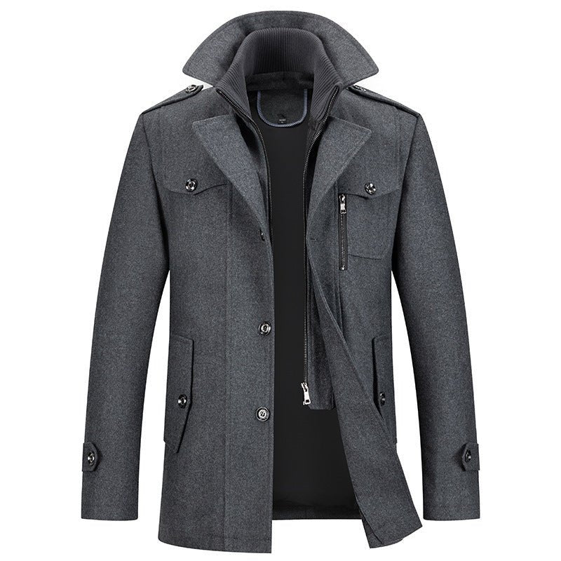 Men’s Structured Winter Coat – Textured Fabric