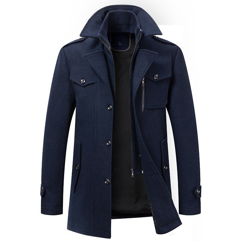 Men’s Structured Winter Coat – Textured Fabric