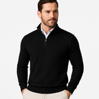 Zara Men’s Quarter-Zip Sweater – Cotton Blend Versatile Design