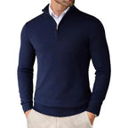 Zara Men’s Quarter-Zip Sweater – Cotton Blend Versatile Design