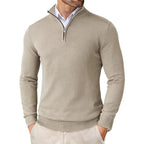 Zara Men’s Quarter-Zip Sweater – Cotton Blend Versatile Design