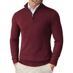 Zara Men’s Quarter-Zip Sweater – Cotton Blend Versatile Design