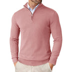 Zara Men’s Quarter-Zip Sweater – Cotton Blend Versatile Design