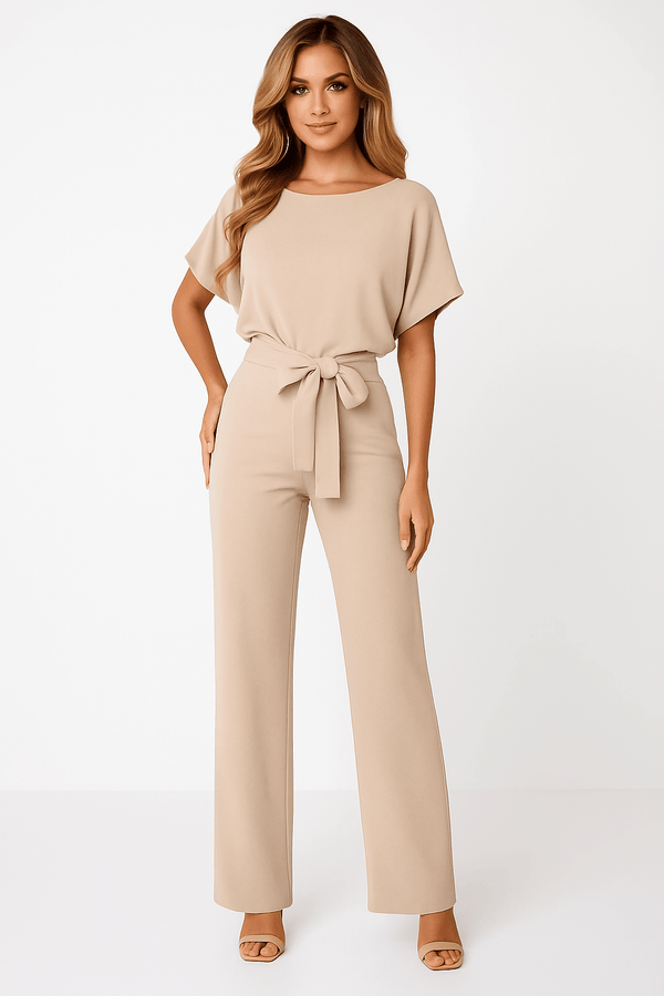 Elza Chic Tie-Belt Jumpsuit – Modern & Flattering Fit