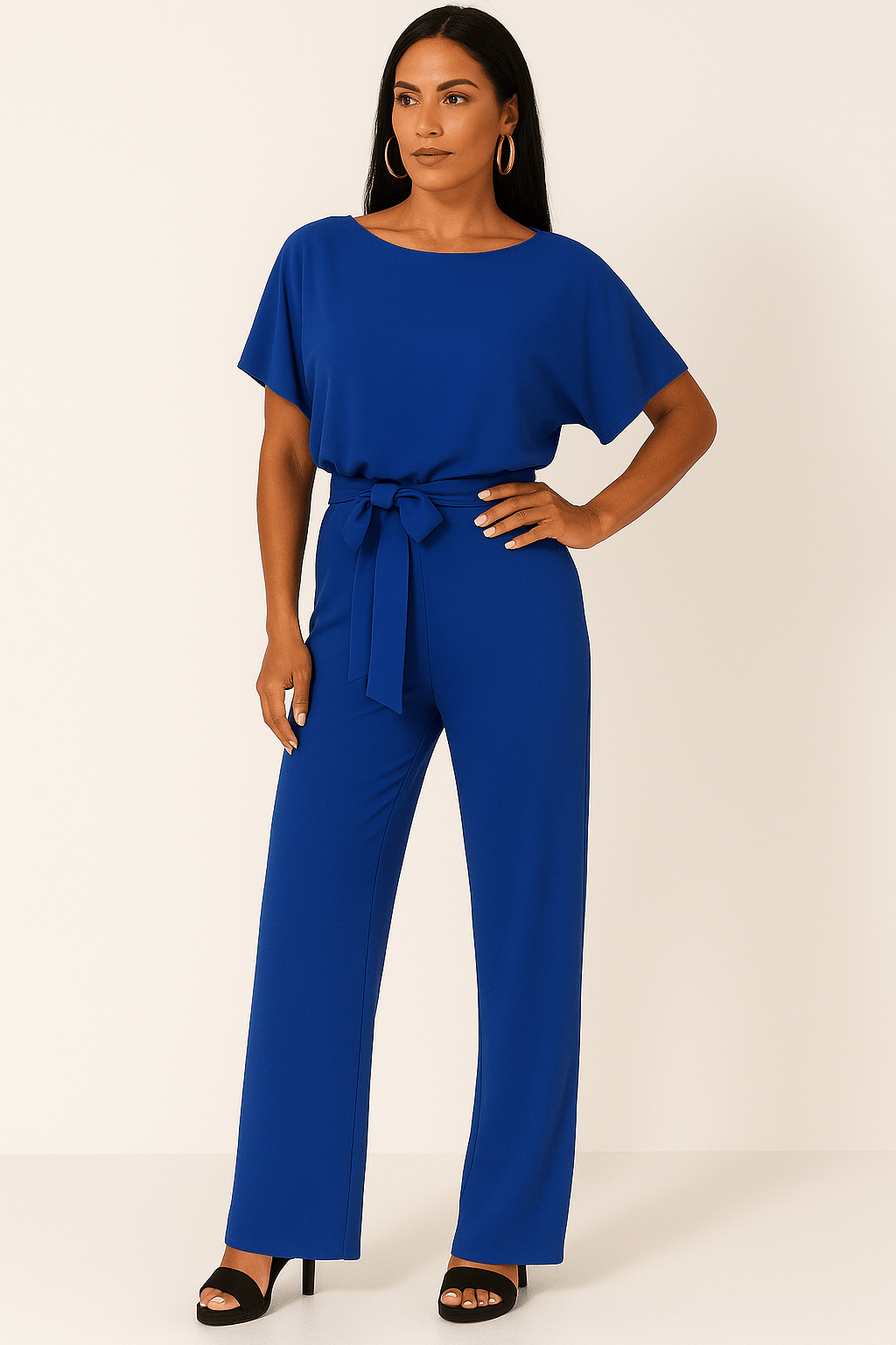 Elva Krawatten - Gürtel - Overall - Jumpsuits - Blau - Müller Mode