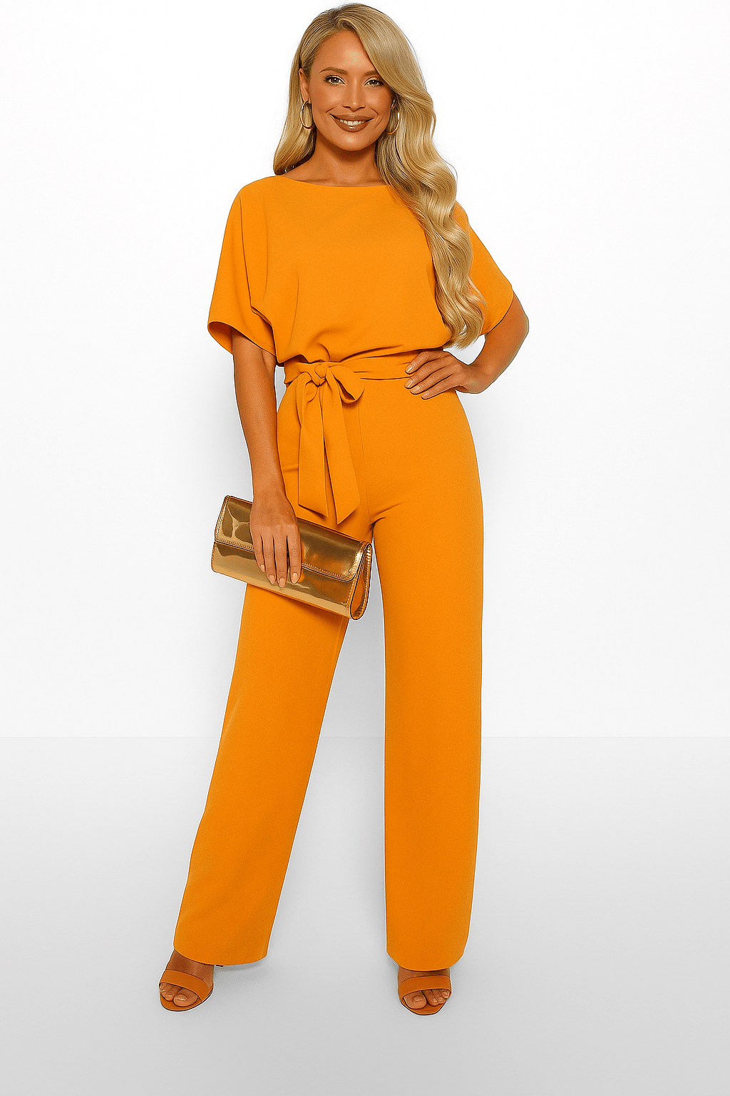 Elva Krawatten - Gürtel - Overall - Jumpsuits - Orange - Müller Mode