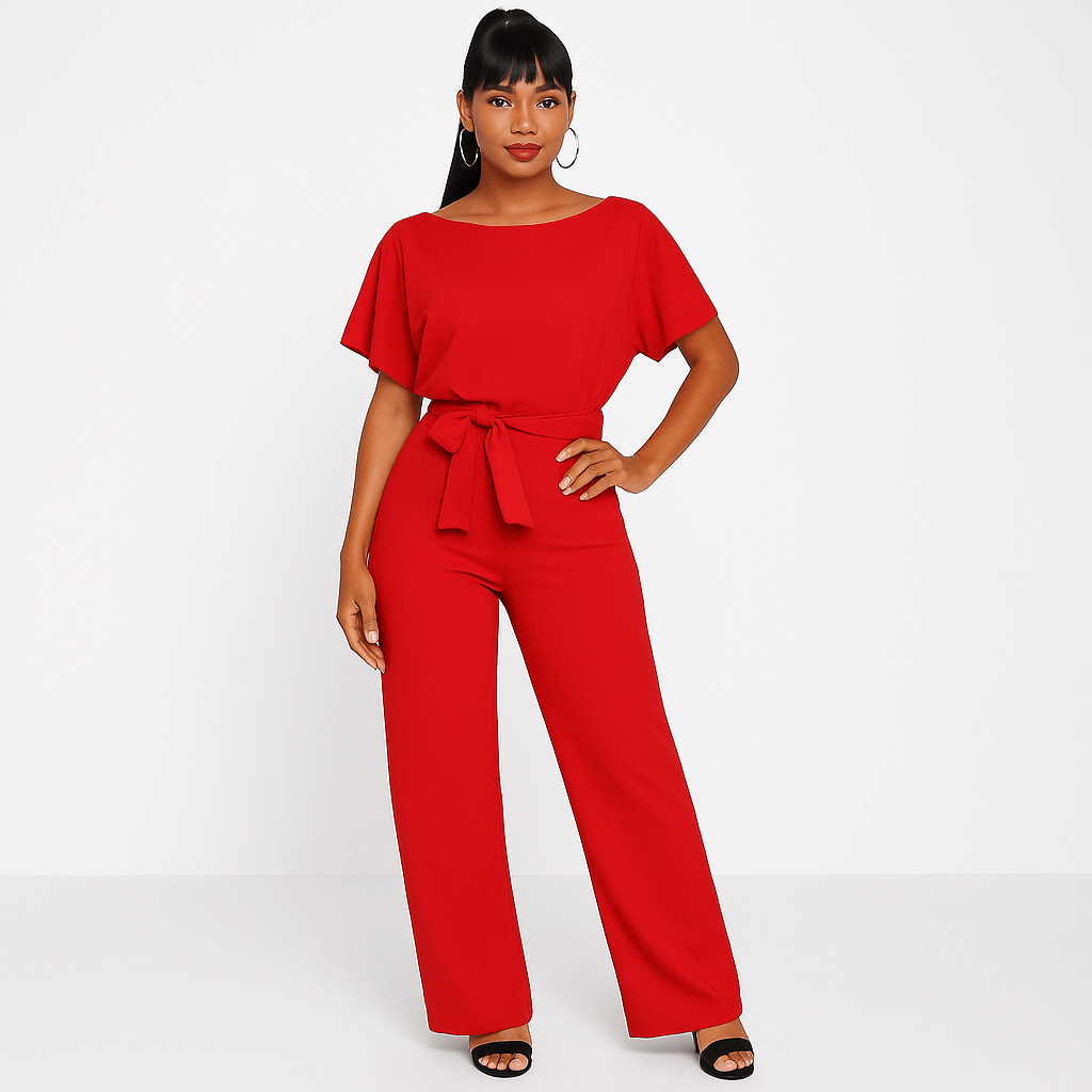 Elva Krawatten - Gürtel - Overall - Jumpsuits - Rot - Müller Mode